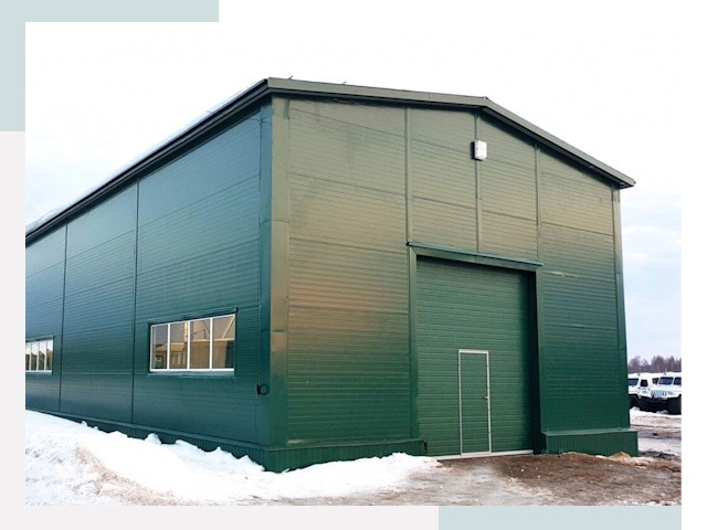 Двускатные ангары в Полевской