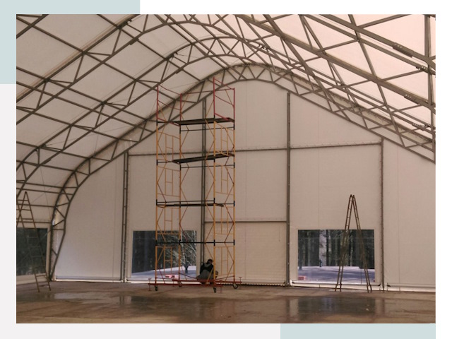 Шатровые ангары в Полевской