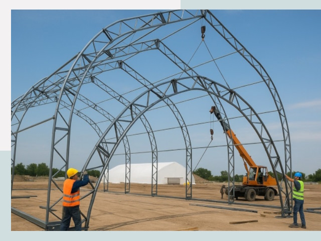 Монтаж ангаров в Полевской от 616 руб. - Надежно и быстро